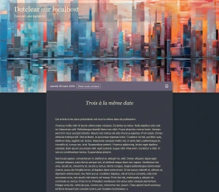 La bannière est une image abstraite aux couleurs saturées, évoquant vaguement des gratte-ciel