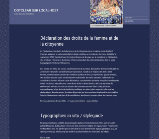 copie d'écran du thème en version de base, mode sombre